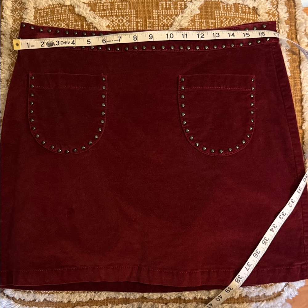 Mossimo Supply Co. Red Studded Mini Skirt - Picture 3 of 5